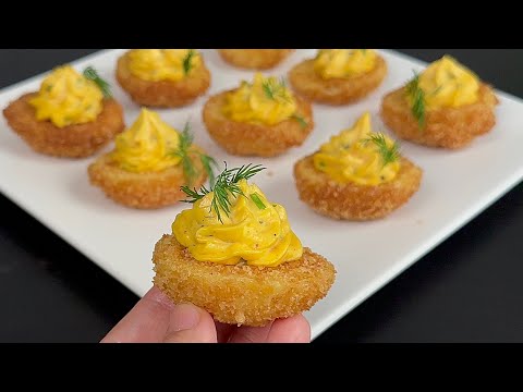 Festive Appetizers in 10 minutes: Ultra Crunchy Mimosa Eggs! Absolutely delicious!