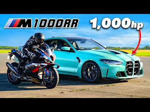 1000hp BMW M4 v M1000RR: DRAG RACE
