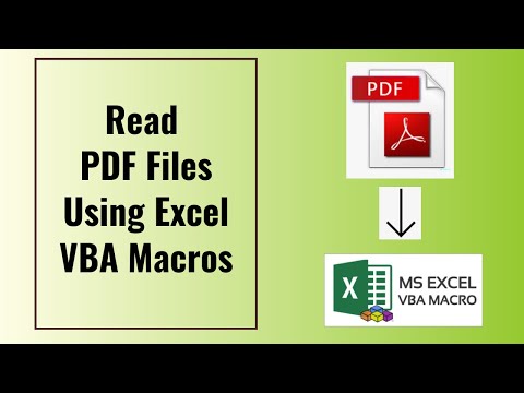 How To Read PDF Files Using Excel Macros