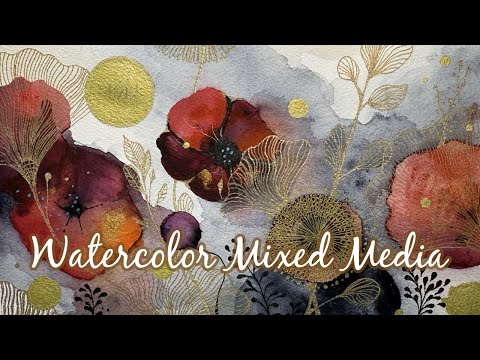 Watercolor Abstract Painting With Zentangle Flower Drawings for Fun!
