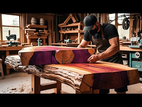 How This Carpenter Repaired Deep Cracks to Create a Stunning 3D Snake Table!