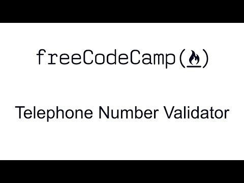 Telephone Number Validator - JavaScript Algorithms and Data Structures Projects - Free Code Camp