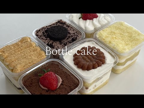 6 flavors of bottle cake (Strawberry, sweet potato, Oreo, yakgwa, injeolmi, strawberry chocolate)