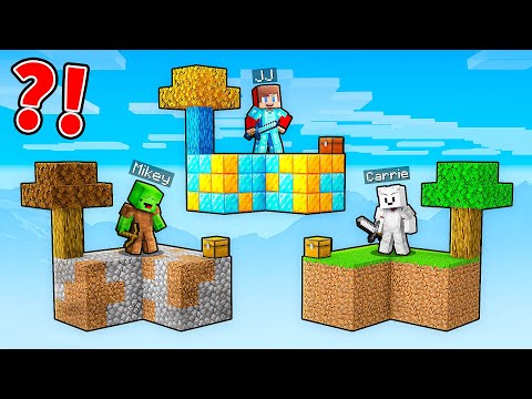 JJ and Mikey: POOR vs RICH SKYBLOCK BATTLE in Minecraft - Maizen
