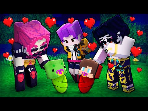Baby JJ and Mikey Adopted by K-POP DEMON Hunters Family in Minecraft Maizen!