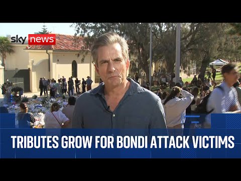 Tributes continue for Bondi attack victims as alleged gunman charged | Watch Sky News