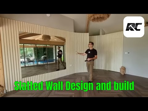 Incredible PLYWOOD!! Slatted Wall With Amazing Curved Screens And Hidden Door!
