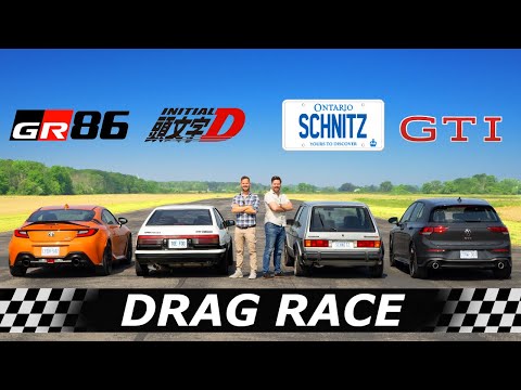 Toe Foo and Schnitz vs NEW Golf GTI and Toyota GR86 // DRAG & ROLL RACE