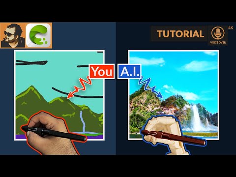 How To Paint Sceneries & Landscapes With Artificial Intelligent | NVIDIA Canvas | Tutorial