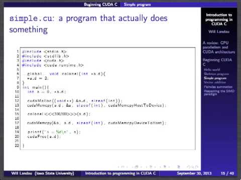 Introduction to programming in CUDA C