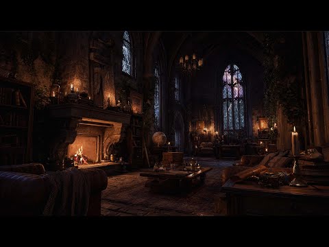 Cozy Rainstorm in a Victorian Castle – Relaxing Thunder & Fireplace Ambience for Sleep