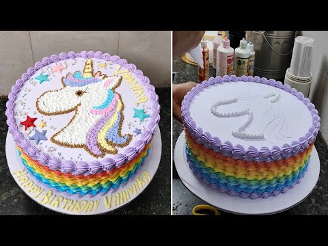 Unicorn Cake Nozzle Design|Ye Wala Unicorn Cake Kaisa Bana Hai Comment kijiye