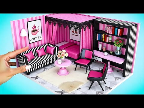 Dreamy Pink Dollhouse Makeover 🏠💖 DIY Cozy Cardboard Room & Decor