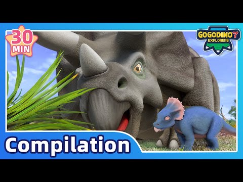 ⭐️ GOGODINO S7 ⭐️ EP07-09 | 30 MIN Compilation 3| Dinosaurs for Kids | Kids Cartoon | Dino Explorers