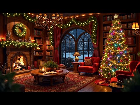Winter Cafe Jazz Ambience ❄️☕ Smooth Jazz Music & Christmas Jazz with Fireplace Warmth for Calm