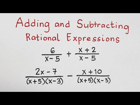 Adding and Subtracting Rational Algebraic Expressions with Common Denominator