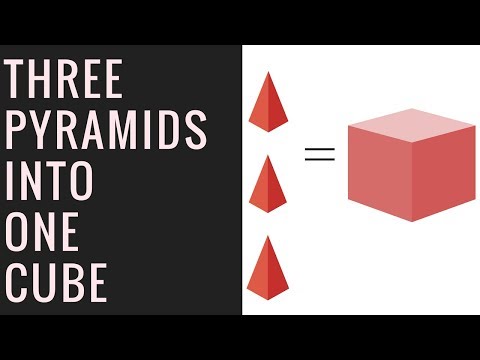 Volume three Pyramids fitting into a cube