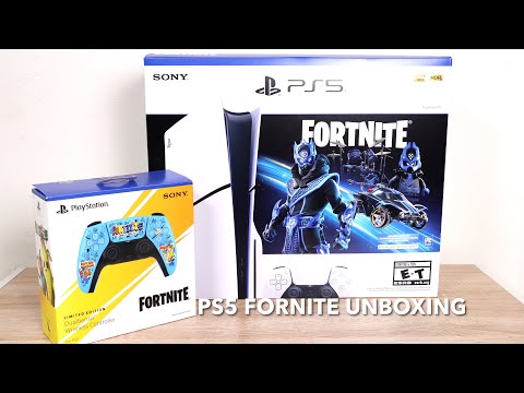 New PS5 Slim Fortnite Cobalt Bundle Edition - Unboxing ASMR [4k]