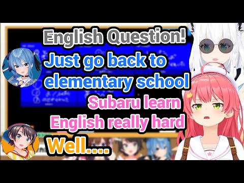 English Quiz with Miko Suisei Azki Sora Subaru, Which One Know English The Best?? with MC Fubuki!!!!