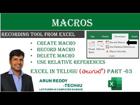 EXCEL IN TELUGU PART 63 - MACROS