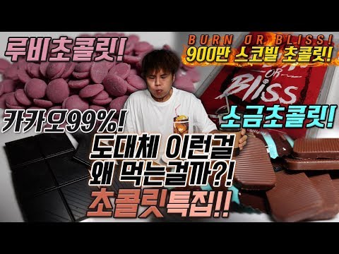 도대체 이런걸 무슨맛에 먹는걸까?! 초콜릿 특집 2편!! [제이제이] 루비초콜릿, 소금 초콜릿, 카카오99%, 번or블리스 리뷰!