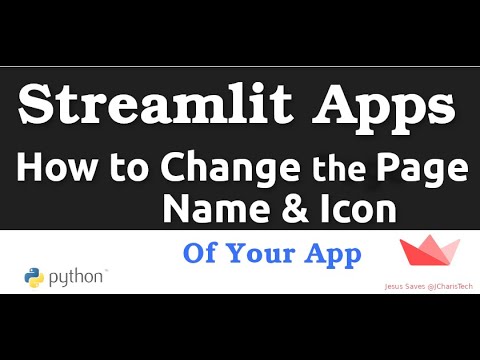 How to change the Page Name  and  Icon of Streamlit Apps