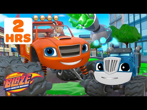 2 HOURS of Crusher CHEATING in Races Against Blaze! 🤖 w/ AJ | Blaze and the Monster Machines