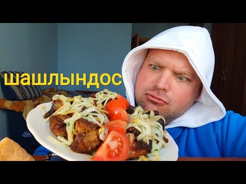 МУКБАНГ ШАШЛЫК из свиной шейки/ОБЖОР шашлындос