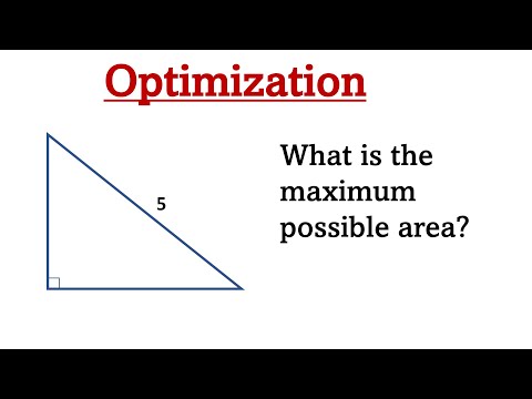 Optimization- Maximum Area of Right Triangle with constant Hypotenuse.