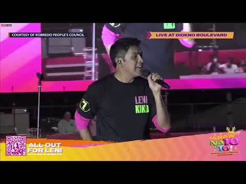 Gary and Gab Valenciano at the Leni-Kiko campaign rally in Pasay