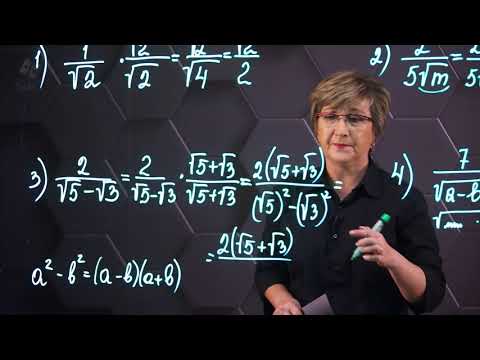 Transforming expressions containing square roots. Getting rid of irrationality. Grade 8.