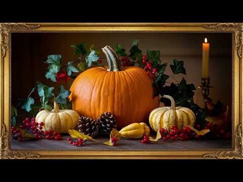 4K Autumn Pumpkin Still Life | Cozy Fall Art for Frame TV | Relaxing Nature Screensaver
