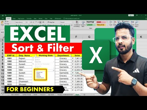 Excel Tutorial For Beginners : Sort and Filter in Excel | Microsoft Excel