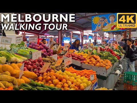 Melbourne Australia Walking Tour - Queen Victoria Market Melbourne | 4K Video