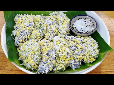 ถั่วแปบใบเตยอัญชัน ขนมไทยแสนอร่อย วิธีทำง่ายนิดเดียว