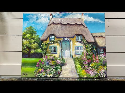 Acrylic Painting Of An English Cottage Demonstration