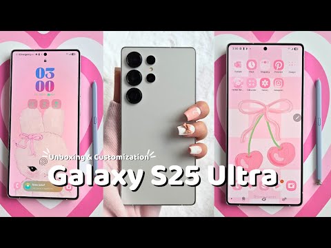 Samsung Galaxy S25 Ultra & Watch7 🍒| Aesthetic ASMR unboxing 🎀📦 & customization