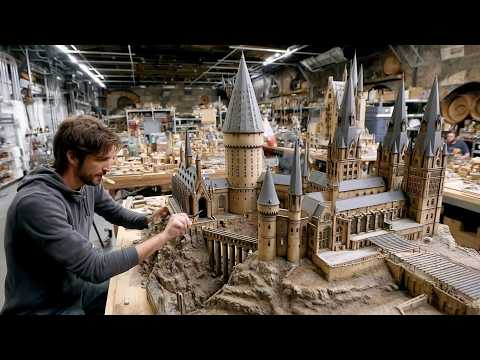 Man Builds MINI HOGWARTS Castle with MOVING STAIRS in 2 YEARS | DIY by @Wanli Park DIY