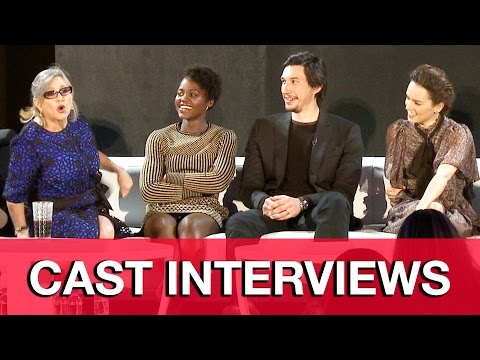 STAR WARS THE FORCE AWAKENS Cast Interviews - Carrie Fisher, Daisy Ridley, Adam Driver, JJ Abrams