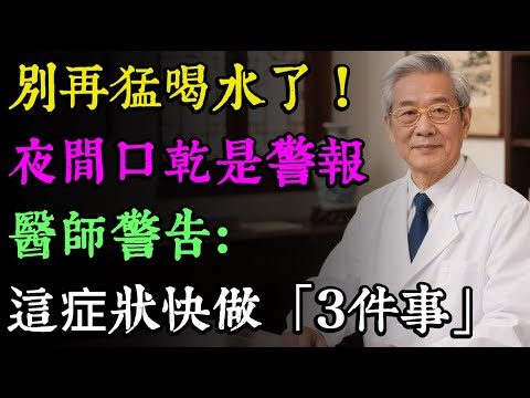 別再猛喝水了！夜間「狂口乾」恐是身體在求救！醫師警告：出現這症狀快做「3件事」，否則當心「6大重病」找上門！