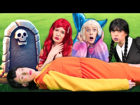 Squid Game vs Mercredi Addams ! Qui a tué la Poupée SG ? * Moments Hilarants * Jeu d’Indices Géant