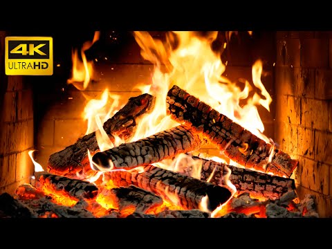 🔥 Cozy Crackling Fireplace with Burning Logs and Crackling Fire Sounds for Silent Christmas Nights