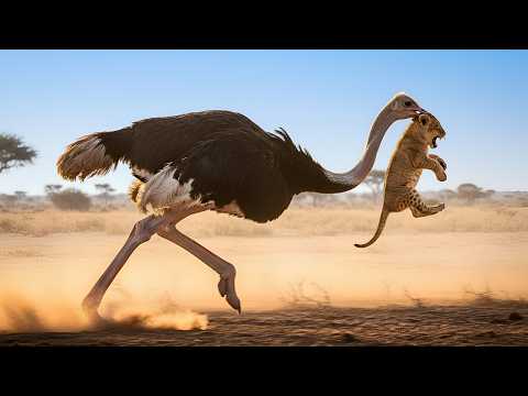 Ostrich Turns Predator on a Lion Cub! The Hunt Reversed