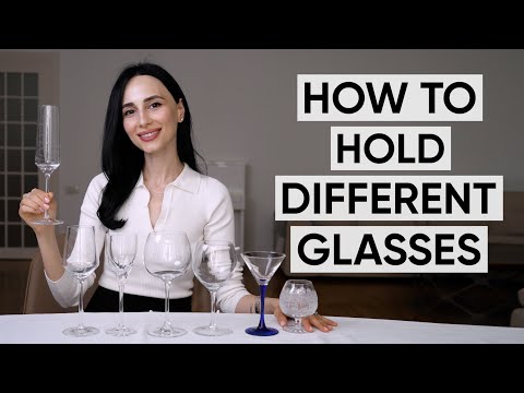 How to hold glasses: flute, red, white and dessert wine glasses, cocktail glass and snifter