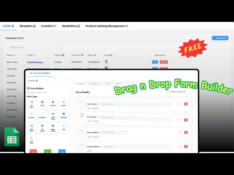 🚀 Free Drag-n-Drop Form Builder + CRUD App with Google Sheets & Apps Script