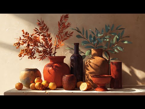 Mediterranean Inspired Autumn Still Life Frame TV Art Screensaver