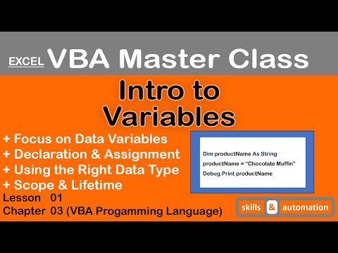 Variables || Excel VBA Master Class || 3.1