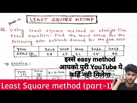 Least Square Method | Straight line method | Find the trend values using least Square method |part-1