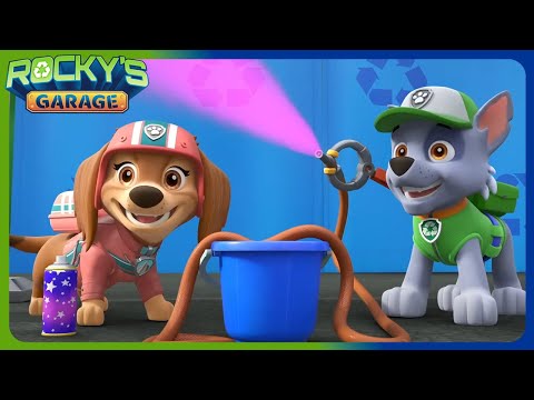 Spray Paint Time | Rocky's Garage | Rocky PAW Patrol | Cartoons for Kids