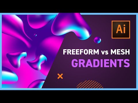 Gradient Mesh vs Freeform Gradient - Adobe Illustrator CC Tutorial